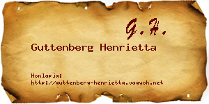 Guttenberg Henrietta névjegykártya