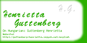 henrietta guttenberg business card